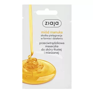 Ziaja, przeciwtrądzikowa maska do twarzy, miód manuka, 7ml