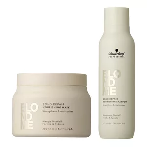 Schwarzkopf BlondMe Bond Repair, zestaw wzmacniająco-nawilżający włosy blond, szampon + maska