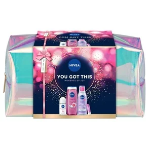 Nivea You Got This zestaw żel pod prysznic 250ml + kojący płyn micelarny 200ml + antyperspirant roll-on 50ml + pielęgnująca pomadka do ust 4.8g (W)