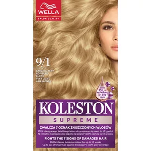 Wella Koleston Supreme, farba do włosów, Bardzo Jasny Popielaty Blond, 9/1, 100ml