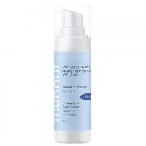 Mohani Napinająco-rozświetlające serum do twarzy z ultrastabilną witaminą C TETRA 6% neuropeptydem SNAP 8™ Peptide 5% i witaminą E 2% 30ml