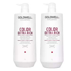Goldwell Dualsenses Color Extra Rich, zestaw XL nabłyszczający do włosów matowych, szampon + odżywka