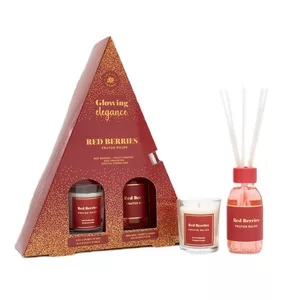 La Casa de los Aromas Glowing Elegance zestaw patyczki zapachowe Czerwone Owoce 95ml + świeca zapachowa Czerwone Owoce 120g
