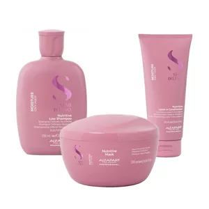 Alfaparf Milano Semi di Lino Moisture, zestaw nawilżający włosy, szampon + odżywka + maska