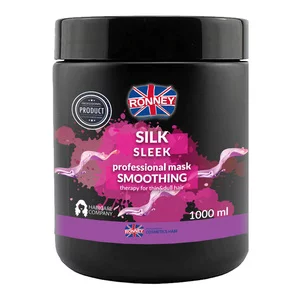 Ronney Professional Mask Smoothing Silk Sleek, Maska wygładzająca do włosów cienkich i matowych 1000ml