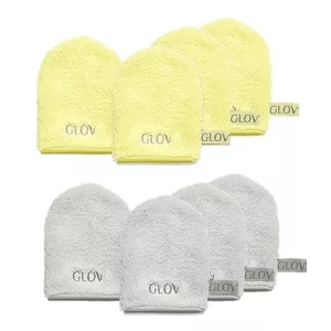 Glov Water-Only Skin zestaw rękawiczek do demakijażu i oczyszczania twarzy Baby Banana 4szt + Silver Stone 4szt