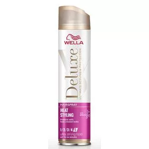 Wella Deluxe Heat Styling, ultra mocny lakier do włosów z termoochroną, 250ml