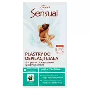 Joanna Sensual Plastry do depilacji ciała 12 sztuk i Tubka z oliwką łagodzącą 10 ml