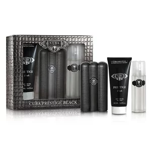 Cuba Original Cuba Prestige Black zestaw woda toaletowa spray 90ml + woda po goleniu 100ml + żel pod prysznic 200ml (M)