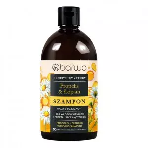 Barwa Receptury Natury oczyszczający szampon do włosów Propolis + Łopian 380ml