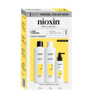 Nioxin System 1 zestaw oczyszczający do włosów naturalnych, lekko przerzedzonych, 150+150+50ml