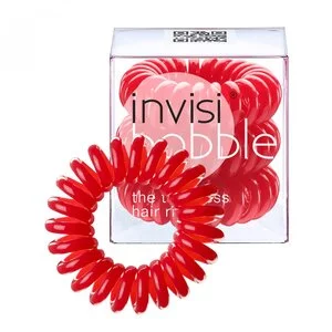 Invisibobble, wytrzymałe gumki do włosów, 3 szt/op, czerwony