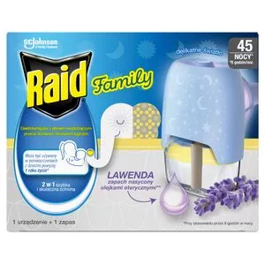 Raid Family, elektrofumigator z płynem owadobójczym, lawenda, 27ml