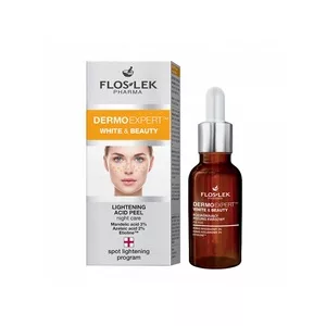 FlosLek Dermo Expert White & Beauty rozjaśniający peeling kwasowy na noc 30ml