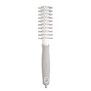 Olivia Garden Expert Blowout Vent, szczotka do suszenia włosów z podwójnym włosiem, Double Bristles White&Grey 20mm