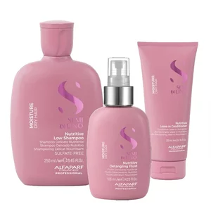 Alfaparf Milano Semi Di Lino Moisture, zestaw do włosów suchych, szampon + odżywka + fluid