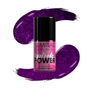 Semilac Pink Power, lakier hybrydowy, A704 Euphoric Day, 7ml