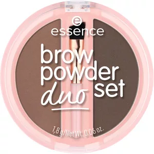 Essence Brow Powder Duo Set, pudrowy zestaw do brwi, efekt zdefiniowanych brwi, 02 - Medium, 1.8g