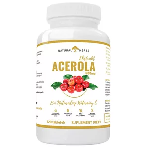 Natural Herbs Ekstrakt Acerola 500mg suplement diety 120 tabletek