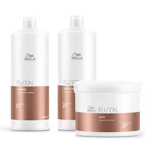 Wella Fusion, zestaw XL intensywnie odbudowujący, szampon + odżywka + maska