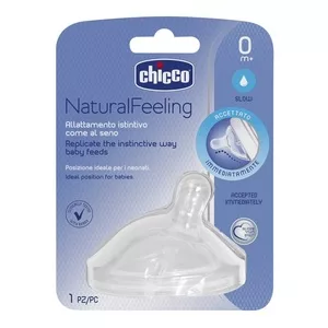 Chicco NaturalFeeling smoczek silikonowy na butelkę przepływ wolny dla dzieci 0m+ 1szt