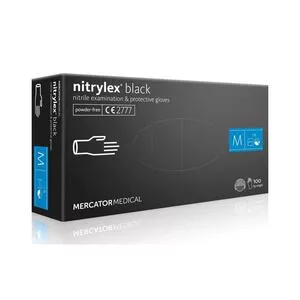Mercator Nitrylex Black, rękawiczki nitrylowe, czarne, rozmiar M, 100szt