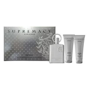 Afnan Supremacy Silver zestaw woda perfumowana spray 100ml + żel pod prysznic 100ml + balsam po goleniu 100ml (M)