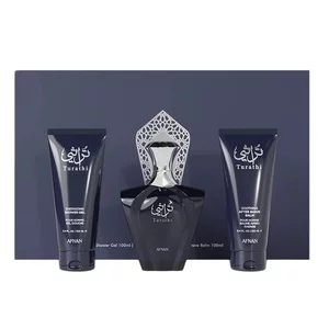 Afnan Turathi Blue Pour Homme zestaw woda perfumowana spray 90ml + żel pod prysznic 100ml + balsam po goleniu 100ml (M)
