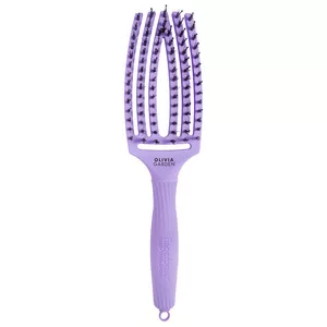 Olivia Garden Fingerbrush Combo, szczotka do rozczesywania i masażu, włosie dzika, średnia, Lawenda