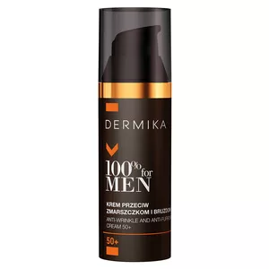 Dermika 100% For Men, krem dla mężczyzn przeciw zmarszczkom i bruzdom, 50+, 50ml