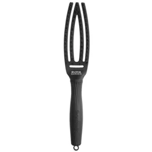 Olivia Garden Fingerbrush, szczotka do rozczesywania i masażu z włosiem dzika, mała, full black