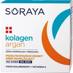 Soraya Kolagen+Argan, Przeciwzmarszczkowy krem Nawilżający, 50ml