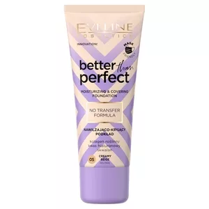 Eveline Better Than Perfect, nawilżająco-kryjący podkład z formułą no transfer, 05 creamy beige, 30ml