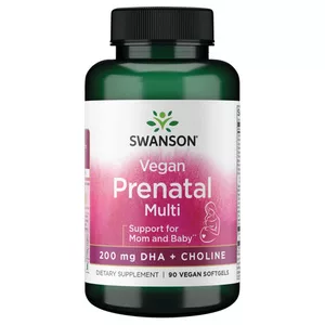 Swanson, Vegan Prenatal Multi z 200 mg DHA i choliną