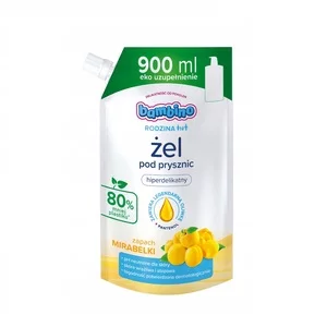 Bambino Rodzina żel pod prysznic hiperdelikatny dla dzieci, Mirabelka Refill 900ml