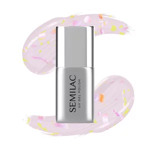 Semilac T26 No Wipe Matte Peach Galaxy, top do lakierów hybrydowych, 7ml