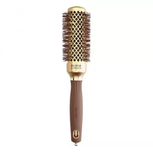 Olivia Garden Expert Blowout Shine, szczotka do modelowania włosów, Wavy Bristles Gold&Brown 35mm