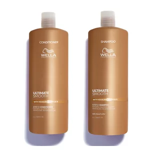 Wella Ultimate Smooth, zestaw XL wygładzający włosy, szampon + odżywka, 2x1000ml