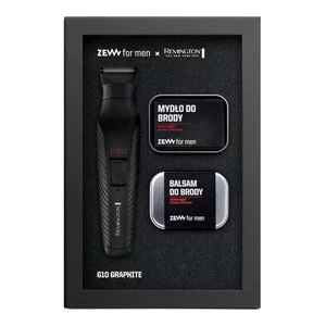 ZEW for Men Zestaw x Remington G10 Graphite, zestaw do brody z trymerem, mydło + balsam + trymer