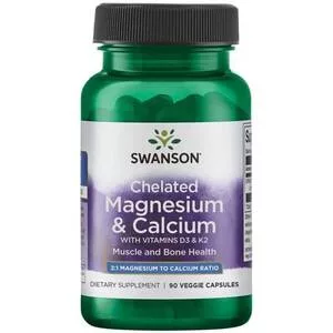 Swanson Albion Chelat Magnezu i Wapnia z D-3 i K-2