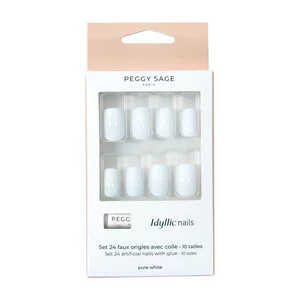Peggy Sage, zestaw sztucznych paznokci Idyllic nails pure white