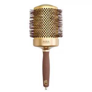 Olivia Garden Expert Blowout Shine, szczotka do modelowania włosów, Wavy Bristles Gold&Brown 80mm