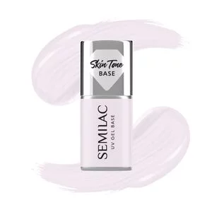 Semilac Skin Tone Cover Base, elastyczna baza hybrydowa 2w1, Milky Pink, 7ml