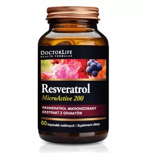 Doctor Life Resveratrol MicroActive 200mg resweratrol mikronizowany suplement diety 60 kapsułek