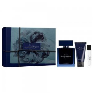 Narciso Rodriguez For Him Bleu Noir zestaw prezentowy dla mężczyzn: woda perfumowana 100ml + miniatura 10ml + żel pod prysznic 50ml