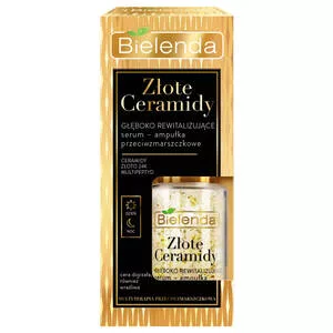 Bielenda Złote Ceramidy Głęboko Rewitalizujące Serum - Ampułka Przeciwzmarszczkowe Dzień/ Noc, 15ml