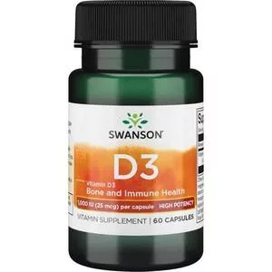 Swanson Witamina D-3 1000IU 60 kaps