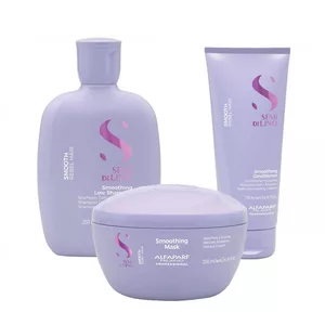 Alfaparf Milano Semi di Lino Smooth, zestaw wygładzający, szampon + odżywka + maska