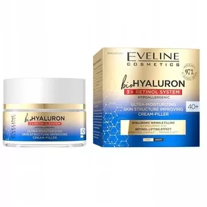 Eveline Cosmetics BioHyaluron 3 x Retinol ultranawilżający krem-filler poprawiający strukturę skóry 40+ 50ml