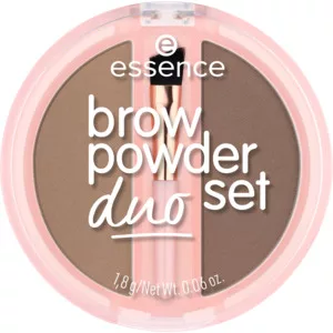 Essence Brow Powder Duo Set, pudrowy zestaw do brwi, efekt zdefiniowanych brwi, 01 - Light, 1.8g